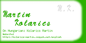 martin kolarics business card